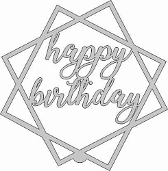 Топпер акрил "Happy Birthday" без ножки, 36001044-с