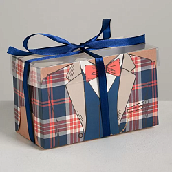 Коробка на 2 капкейка "Настоящему мужчине"