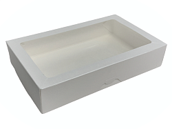 Коробка для клубники в шоколаде складная 26 см*15 см*4 см белая "1450"