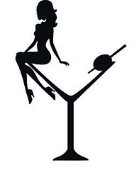 Топпер "Девушка на краю мартинки с оливкой", 36001127-ч 10,5*15