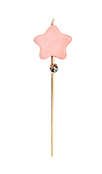 Свеча топпер из пчелиного воска "Звезда" розовая 18 см*3,5 см 1 шт